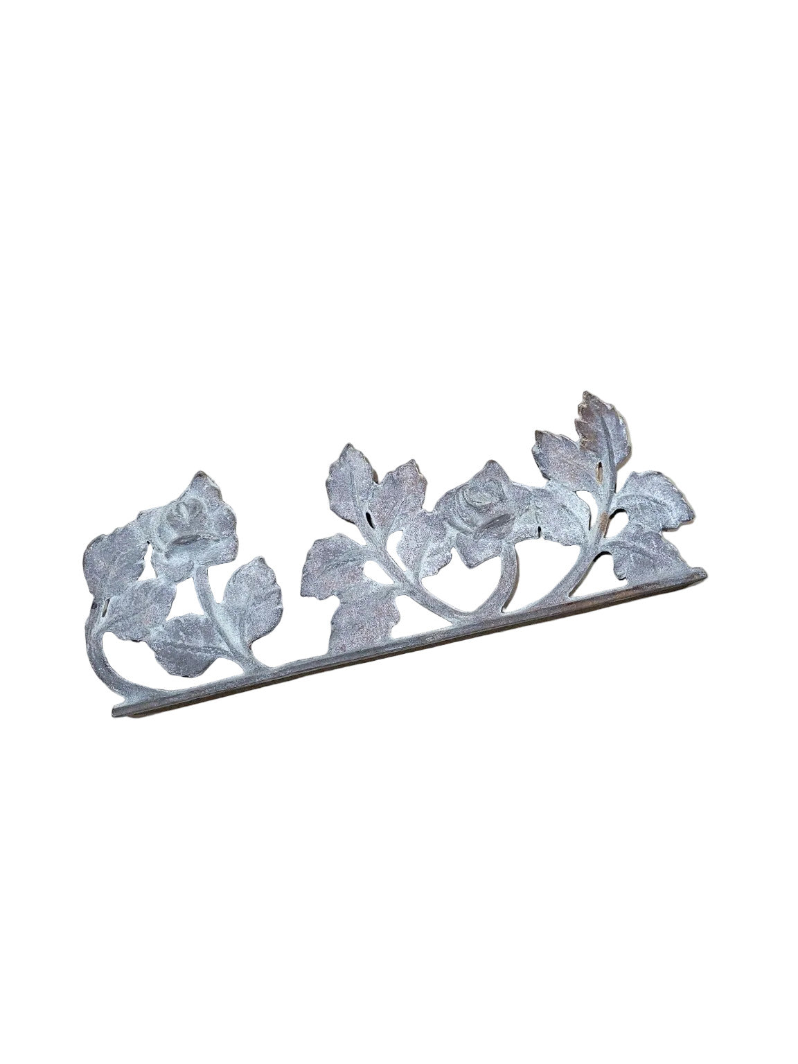 Cast Iron Floral Rose Wall Plaque – Vintage Garden Accent