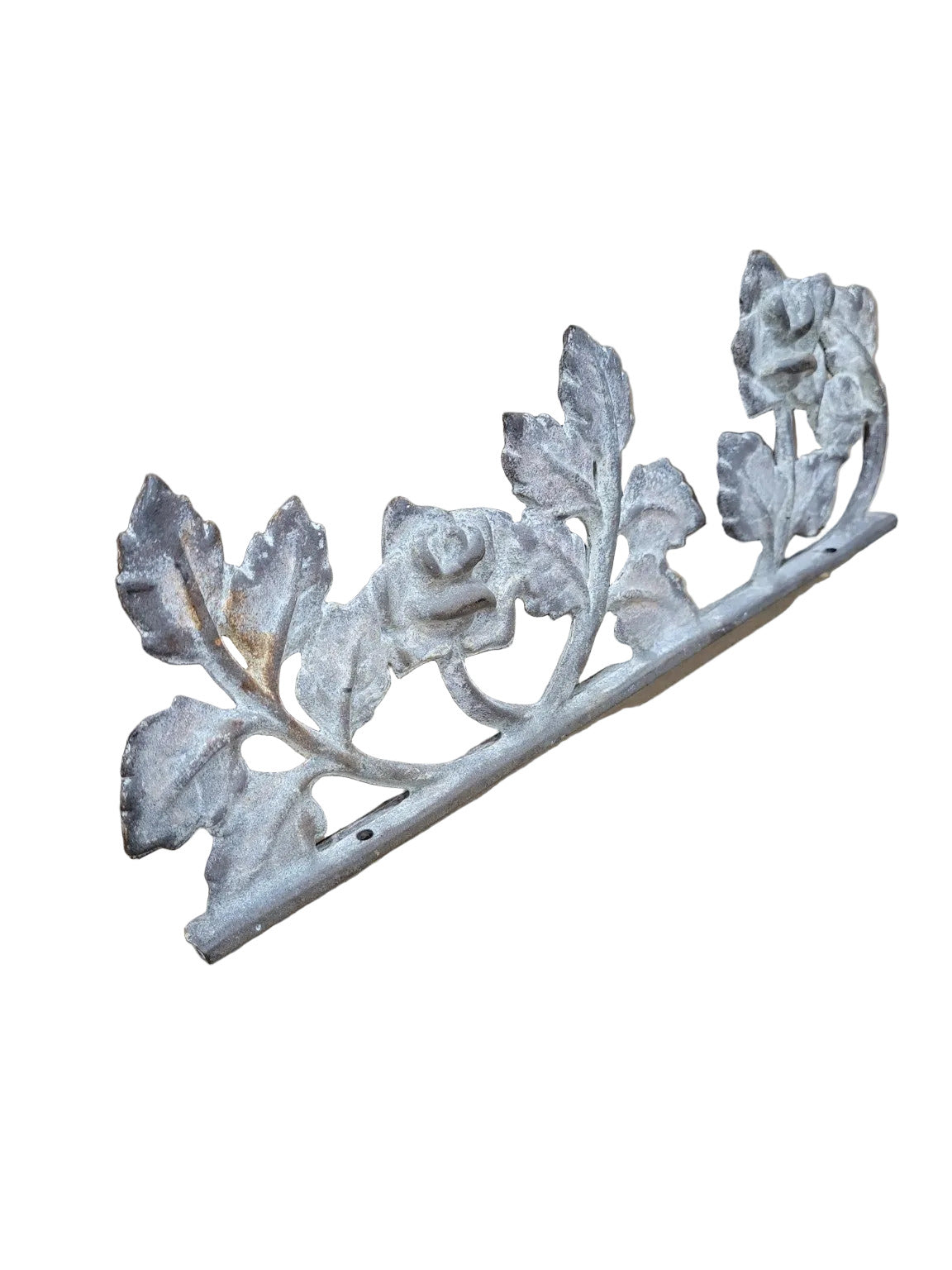 Cast Iron Floral Rose Wall Plaque – Vintage Garden Accent