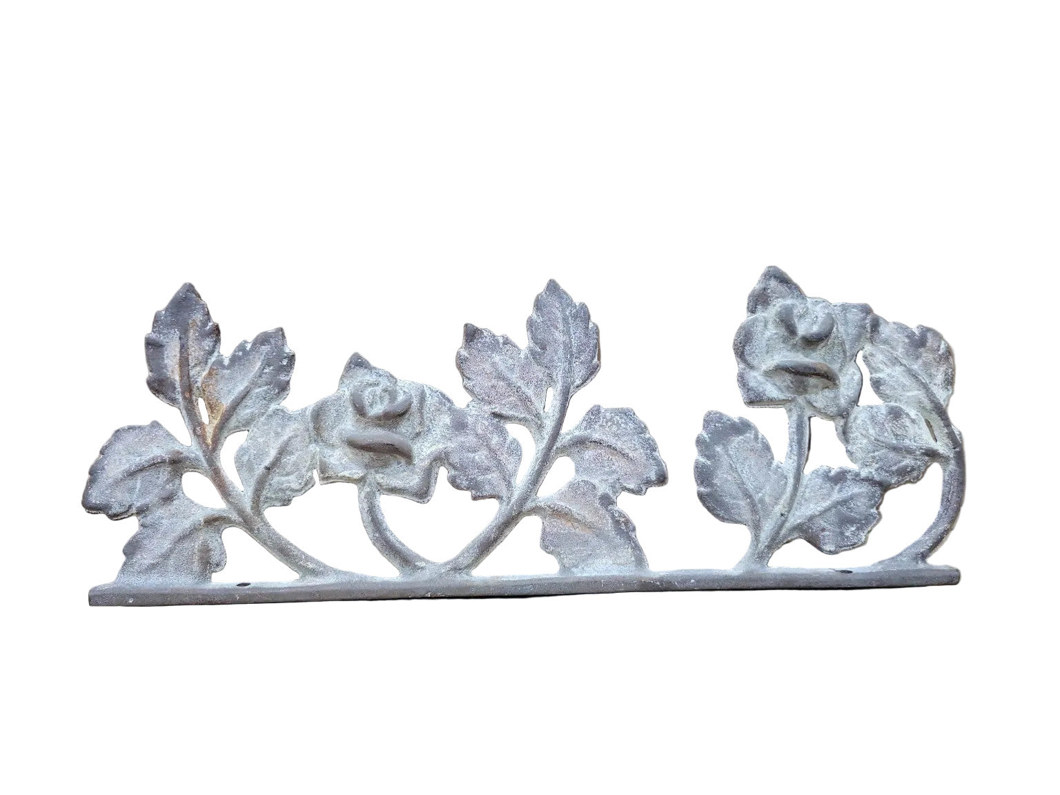 Cast Iron Floral Rose Wall Plaque – Vintage Garden Accent