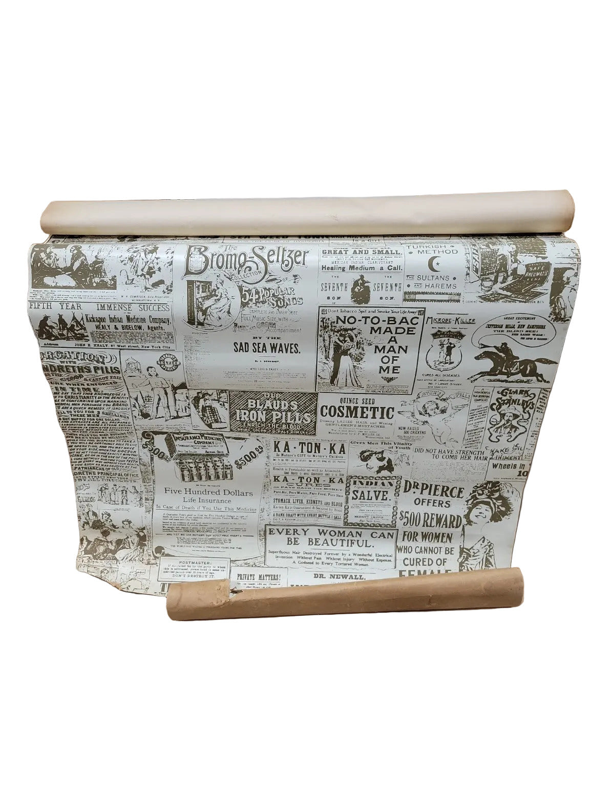 Vintage Apothecary Advertisement Wallpaper Roll – 27" Wide