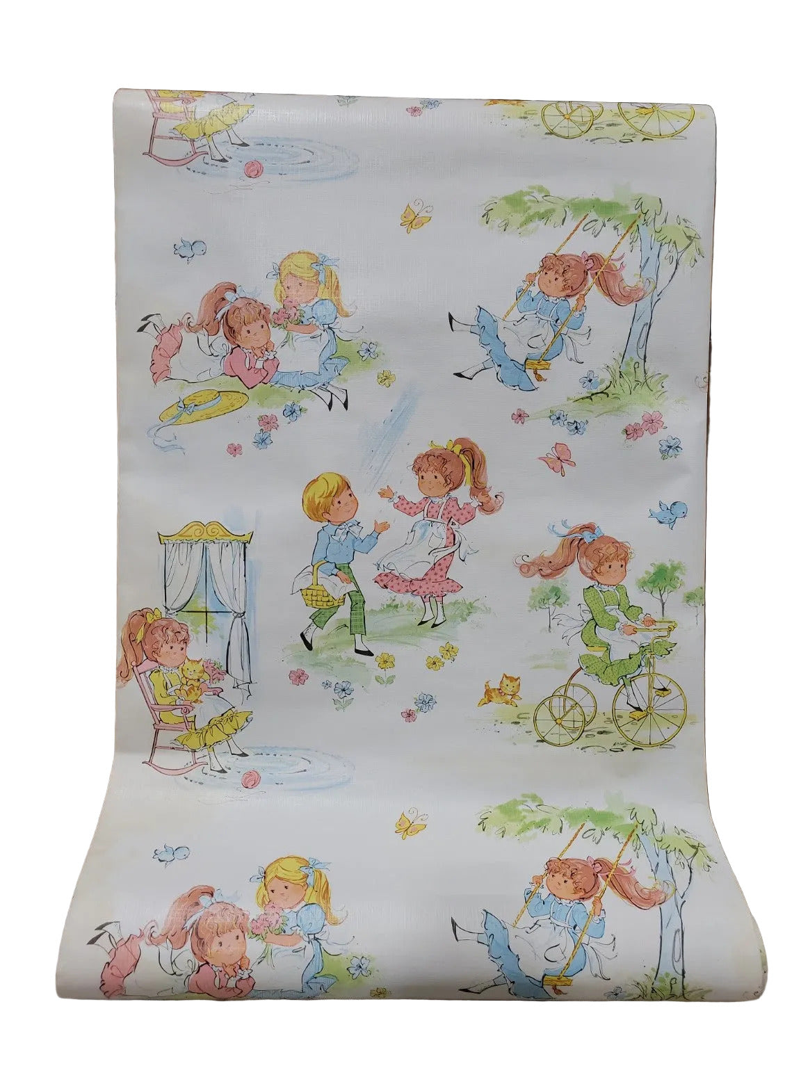 Vintage Children’s Storybook Wallpaper Roll – Pastel Nursery Print