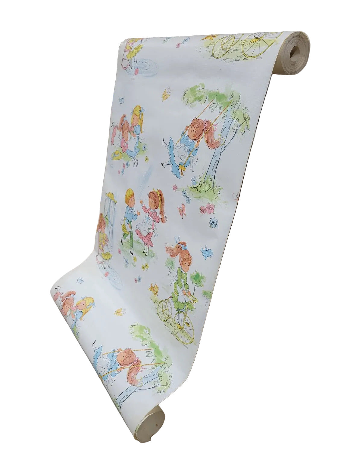 Vintage Children’s Storybook Wallpaper Roll – Pastel Nursery Print
