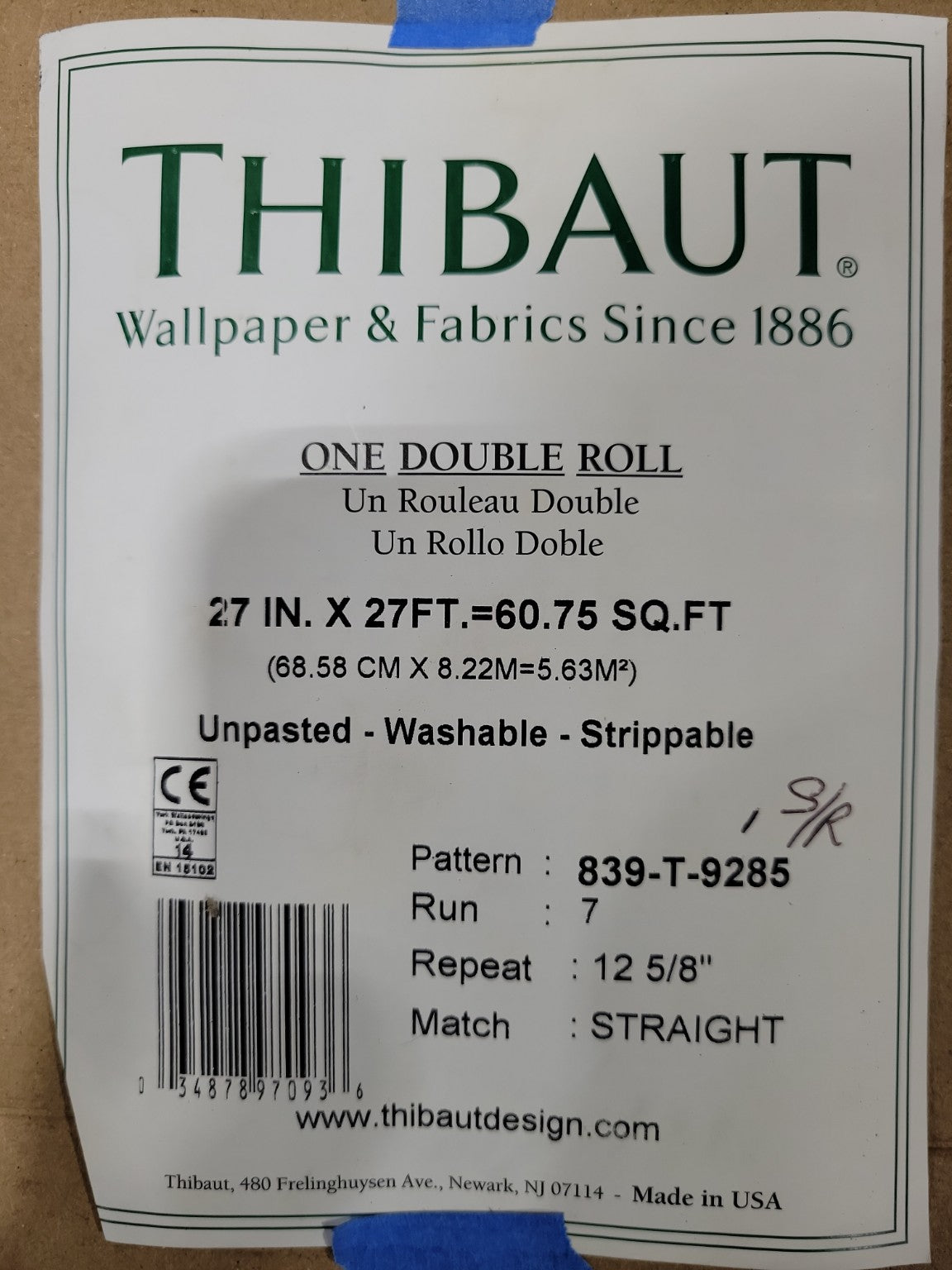 Thibaut Textured Leaf Wallpaper – Double Roll 839-T-9285