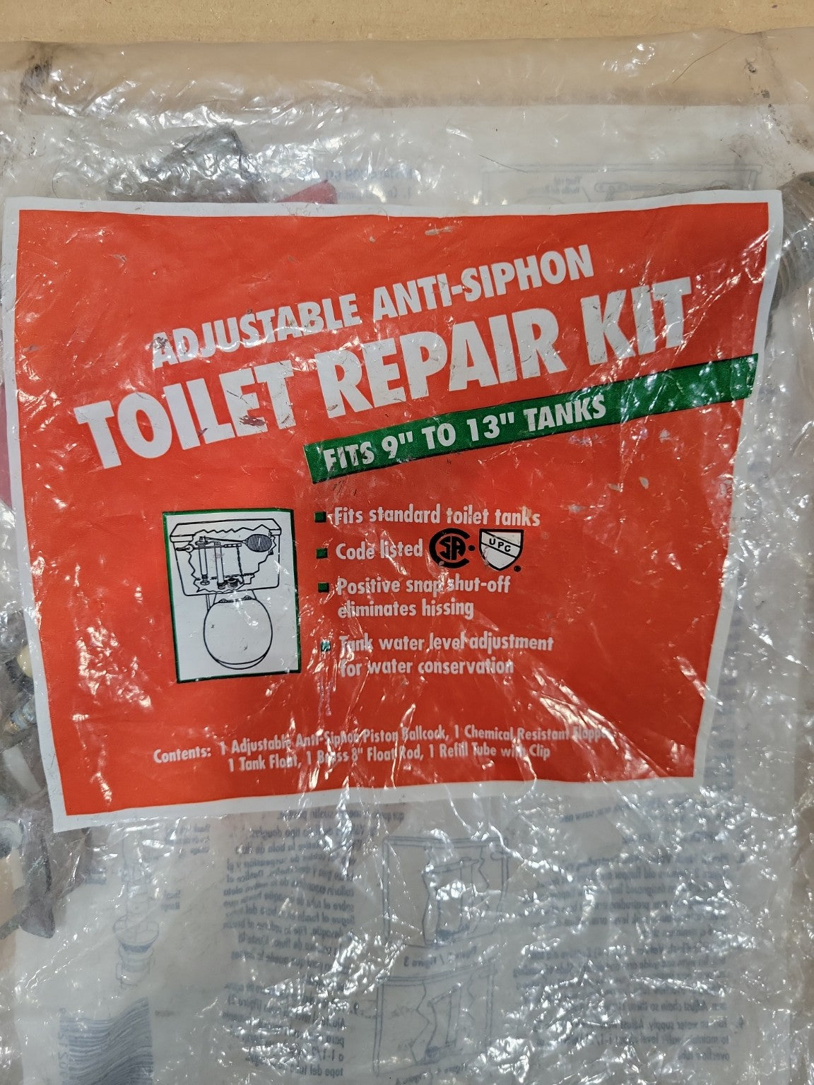 Adjustable Anti-Siphon Toilet Repair Kit (Incomplete Set)