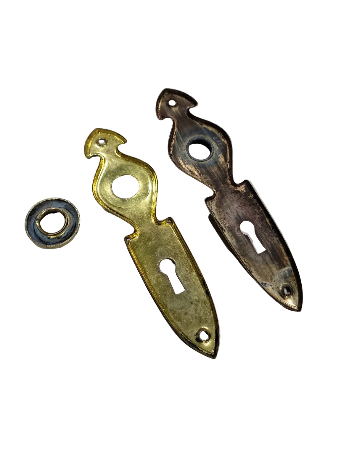 Vintage Brass Keyhole Escutcheon Plates – Set of 2