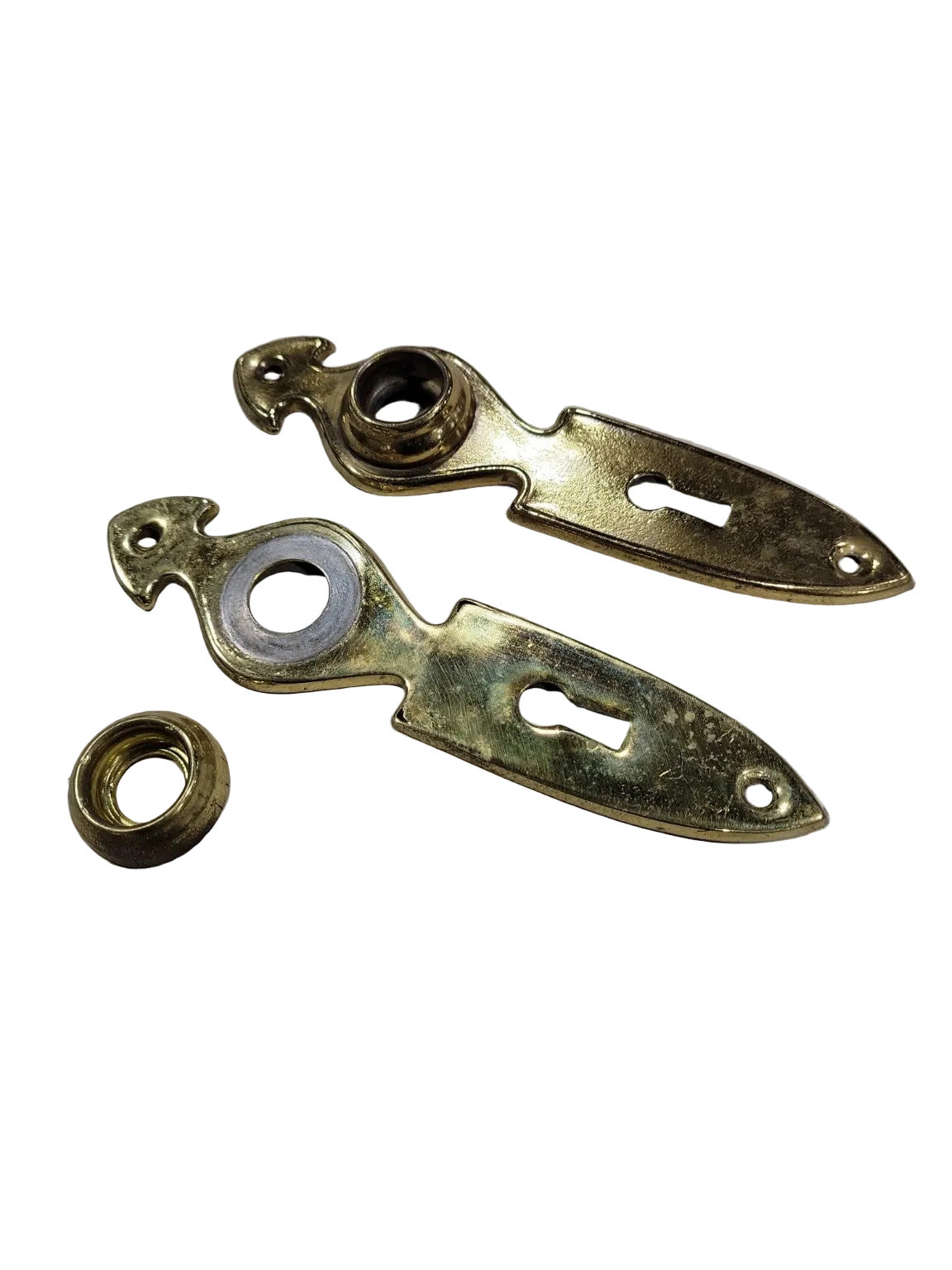 Vintage Brass Keyhole Escutcheon Plates – Set of 2