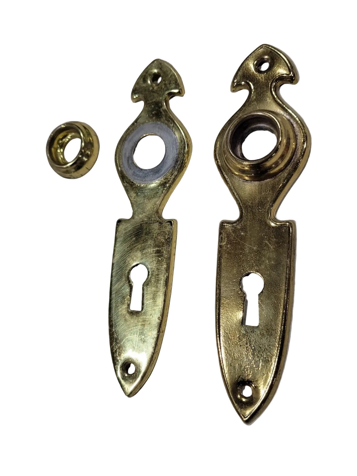 Vintage Brass Keyhole Escutcheon Plates – Set of 2