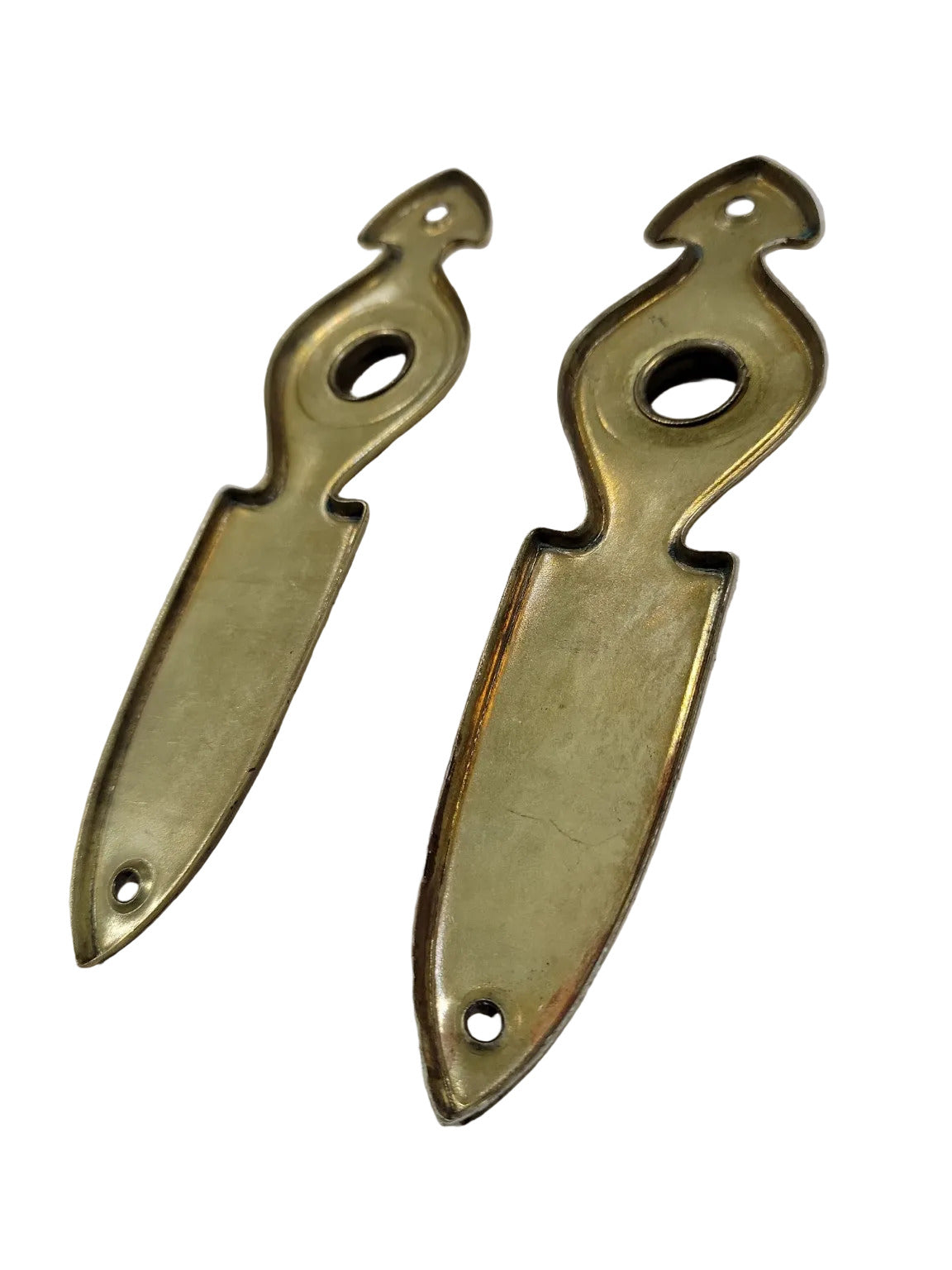 Vintage Polished Brass Door Backplates – 1 1/2" x 6" (Set of 2)