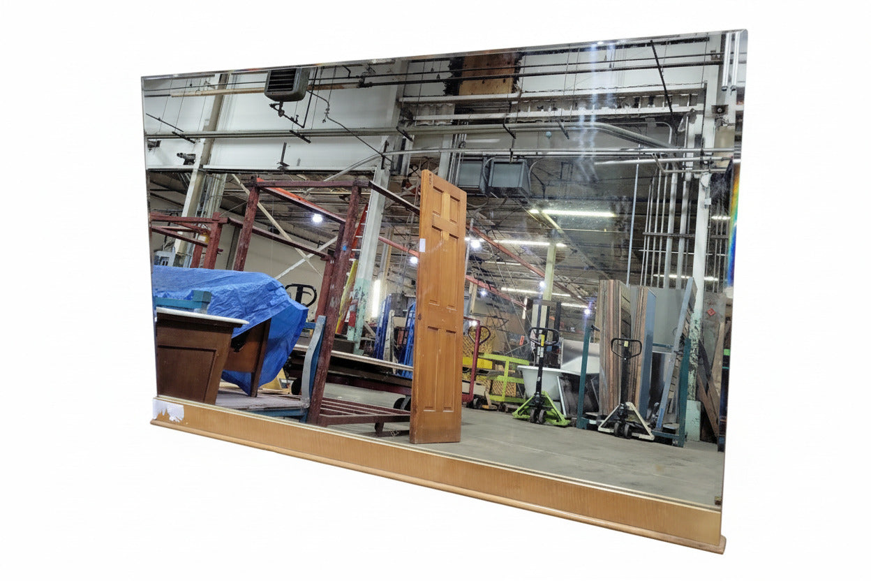 Mid-Century Dresser Mirror with Wood Mounting Brackets