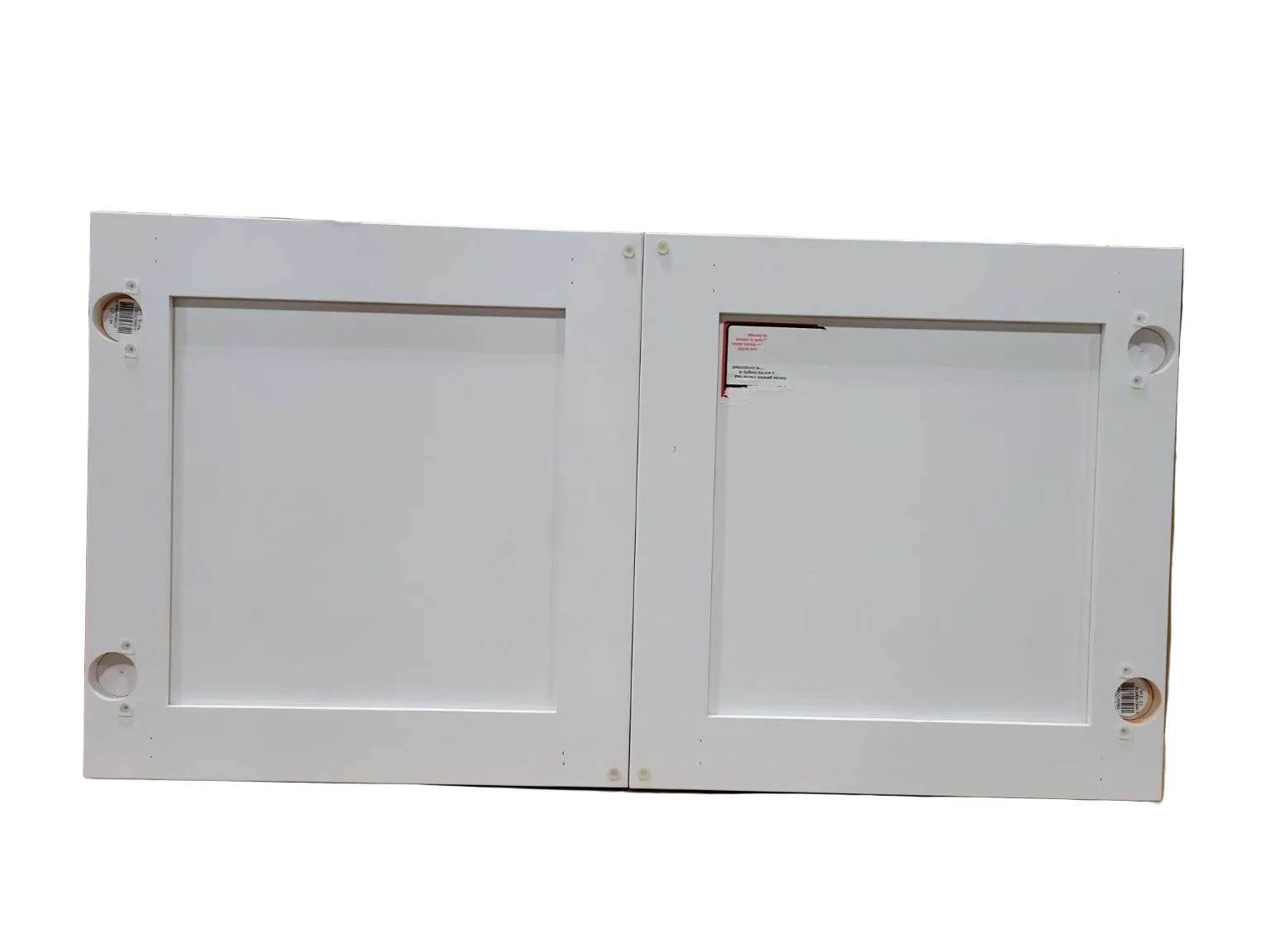 Set of 2 – White Shaker Cabinet Doors – 15 1/2" x 16" x 3/4" Each