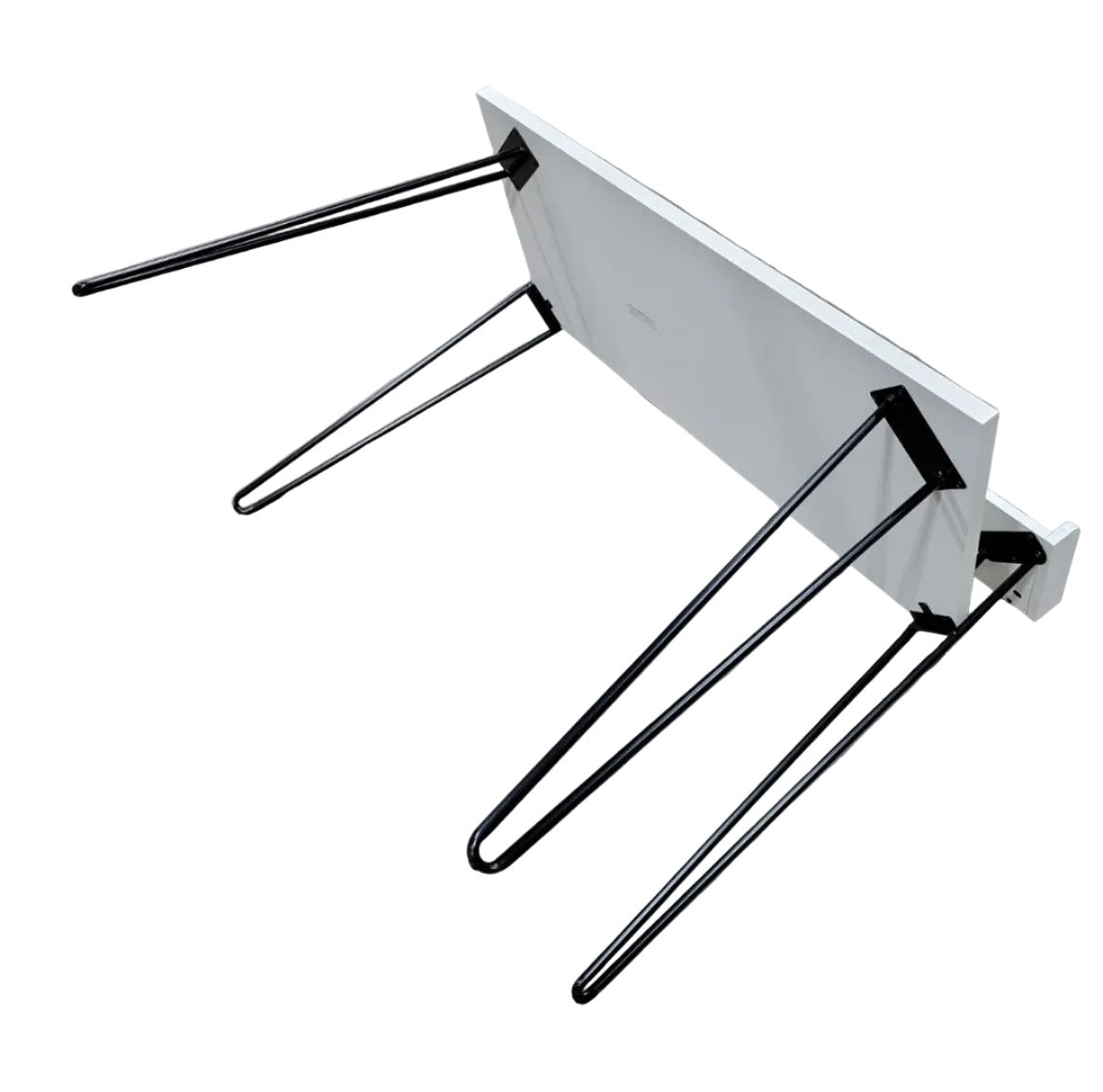Ameriwood Home White Modern Desk with Shelf – Hairpin Legs