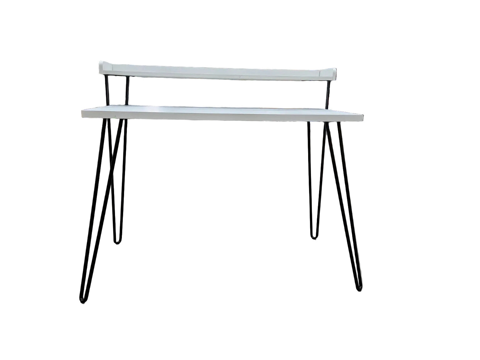 Ameriwood Home White Modern Desk with Shelf – Hairpin Legs
