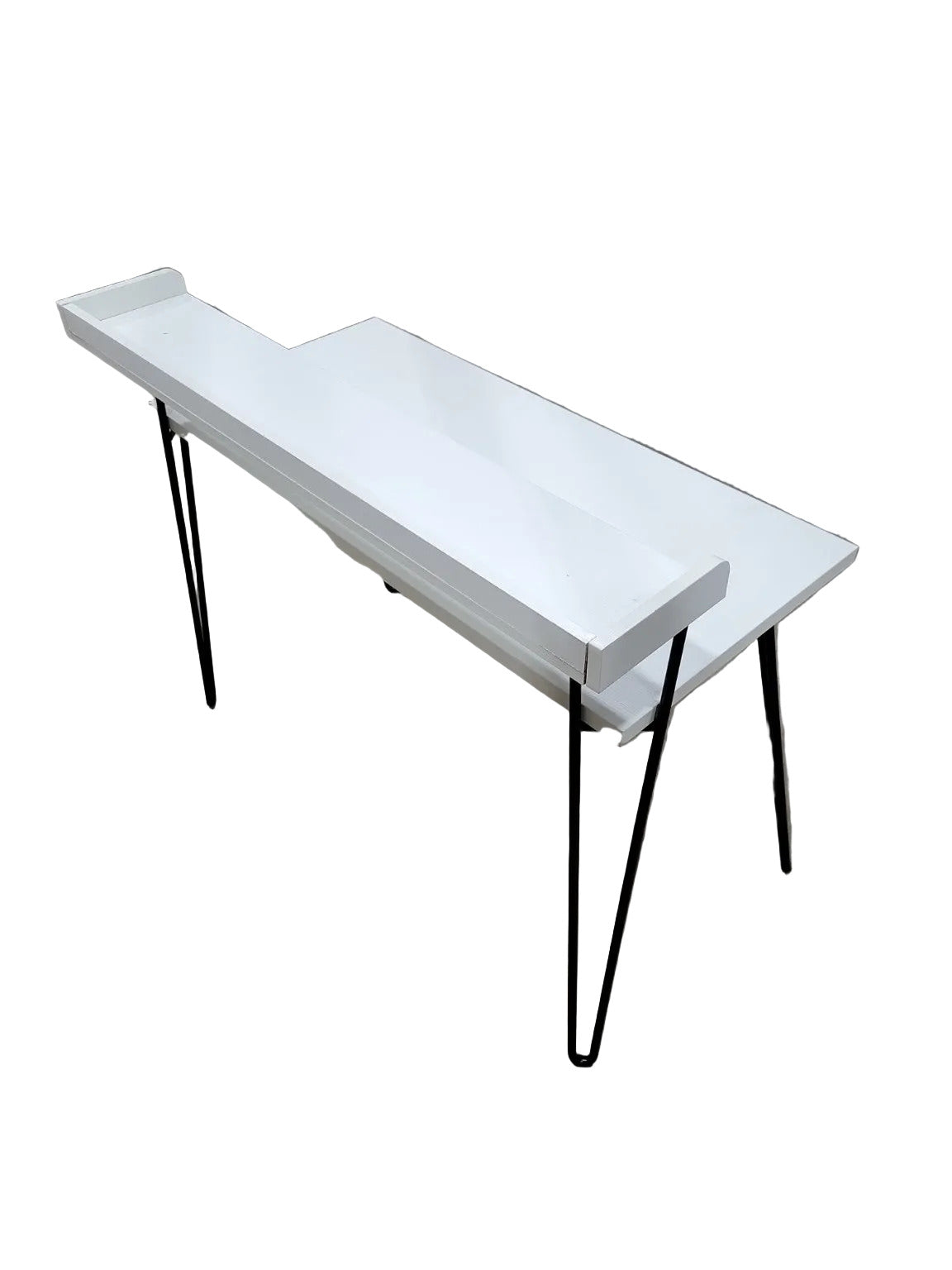 Ameriwood Home White Modern Desk with Shelf – Hairpin Legs