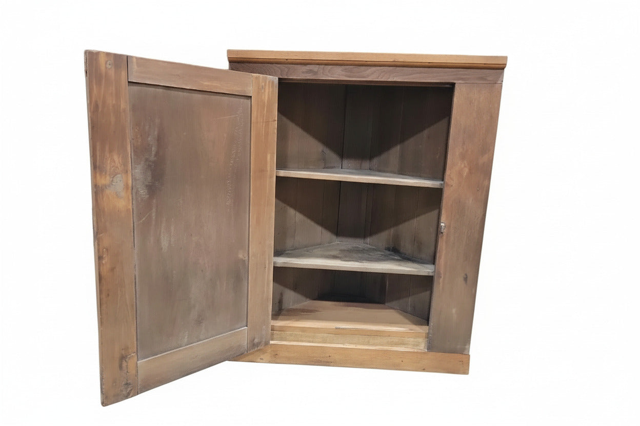 Antique Two-Piece Corner Cabinet – Rustic Farmhouse Storage