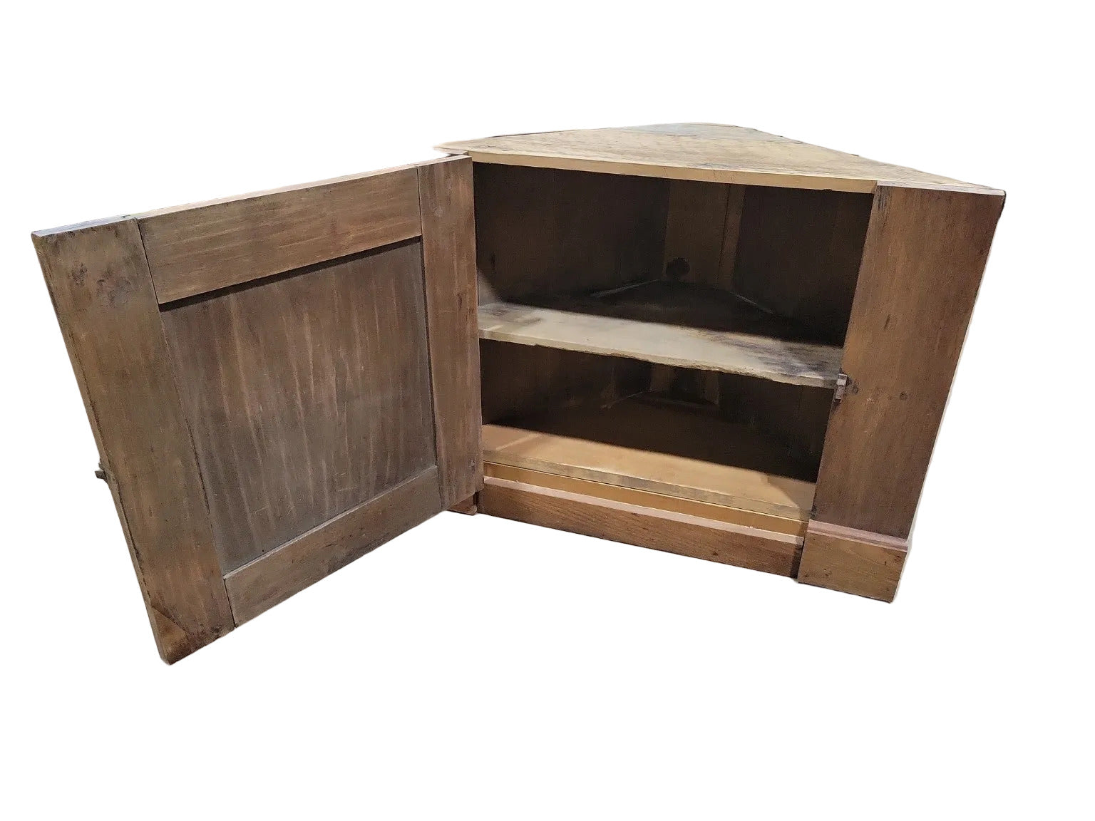 Antique Two-Piece Corner Cabinet – Rustic Farmhouse Storage