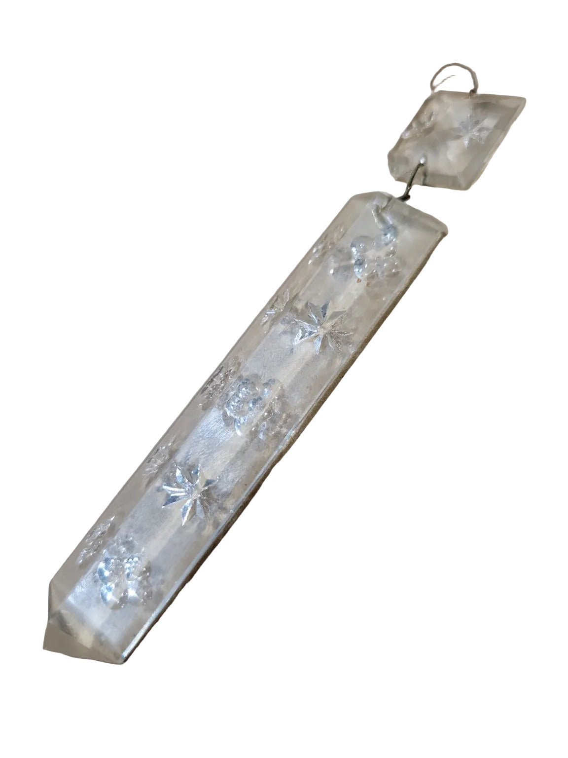 Vintage Etched Crystal Chandelier Prism Bar – 4 ½" Set of 6