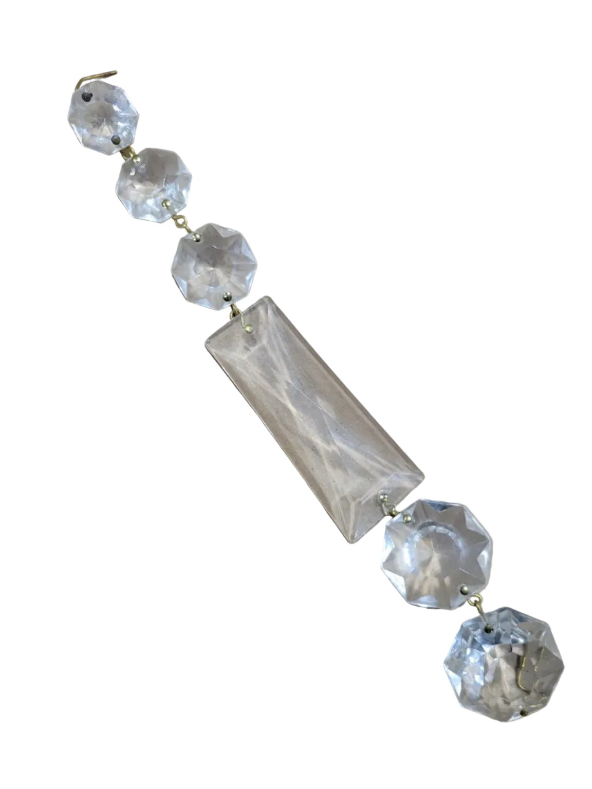 Vintage Crystal Chandelier Prism Drop Set – 7 ½" Cut Glass Strands (28 Pieces)