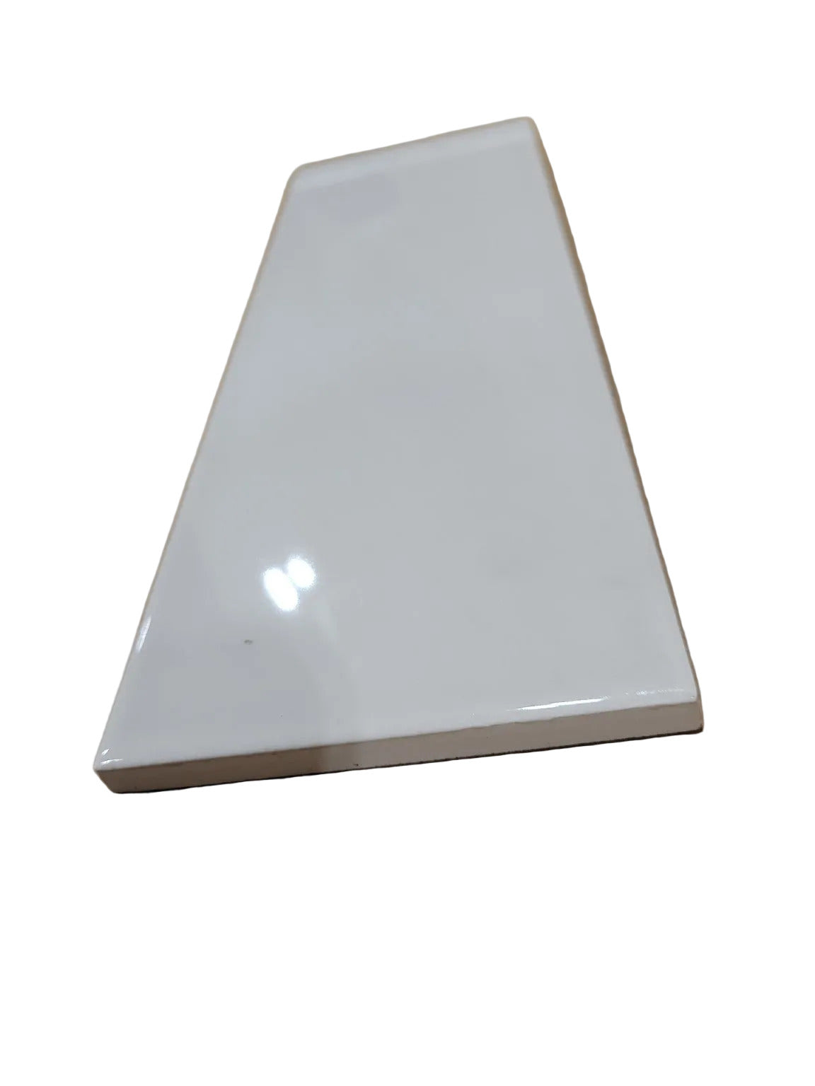 AKDO Glossy White Ceramic Wall Tile – 4" x 12" (Made in Spain)