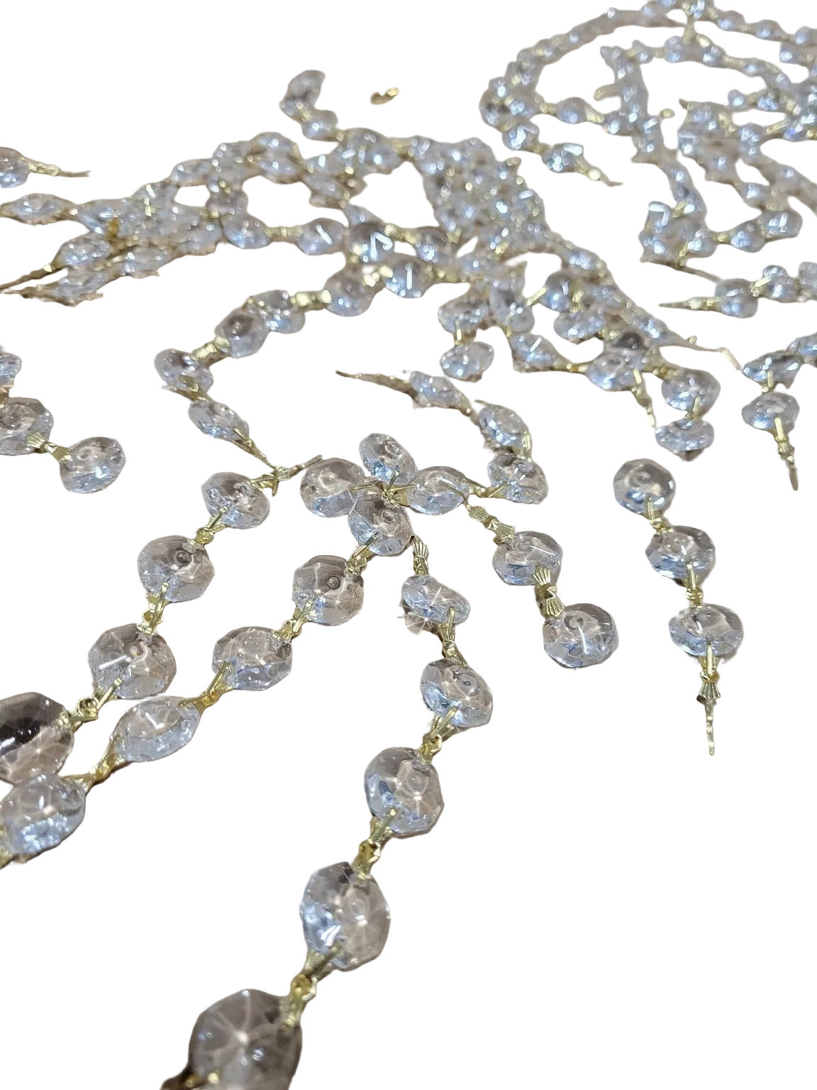 Vintage Linked Crystal Chandelier Chains – Mixed Length Bundle