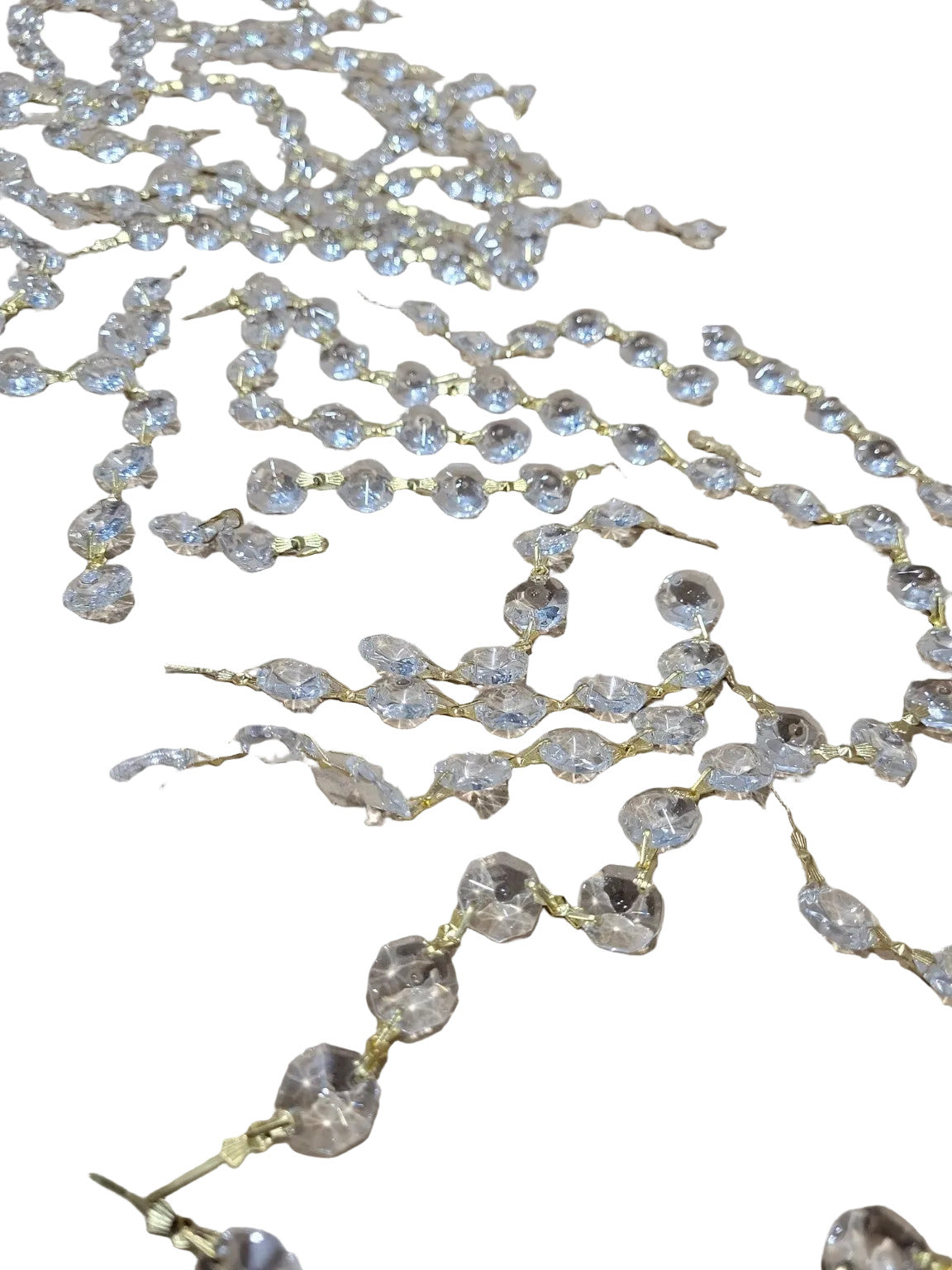 Vintage Linked Crystal Chandelier Chains – Mixed Length Bundle