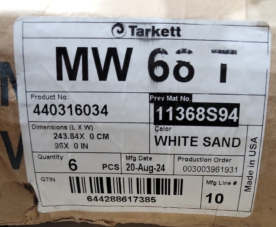 Tarkett MW 68 Vinyl Wall Base Molding – White Sand (Box of 6, 48.6 Linear Ft)