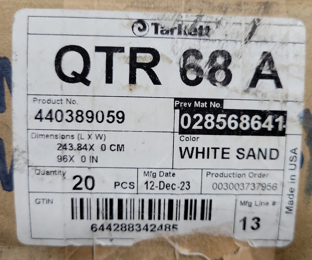 Tarkett QTR C8A Vinyl Quarter Round Molding – White Sand (Box of 20, 162 Linear Ft)