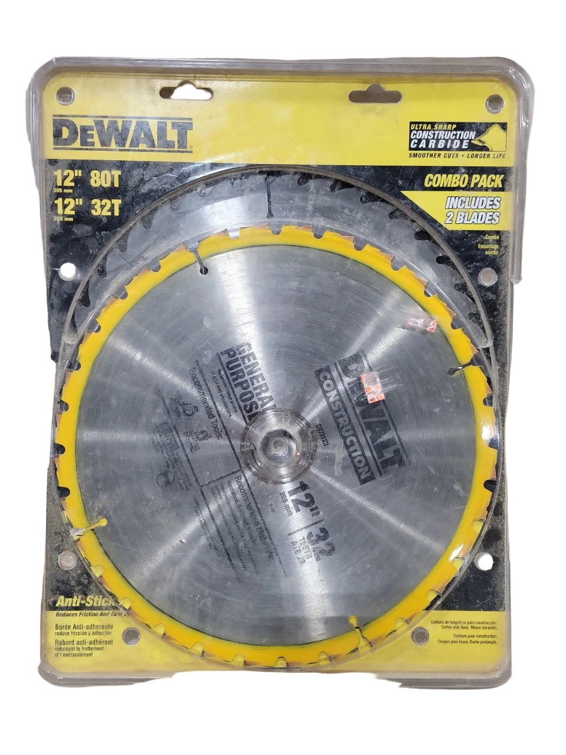 DeWalt 12" Carbide Circular Saw Blade Set – 80T & 32T Combo
