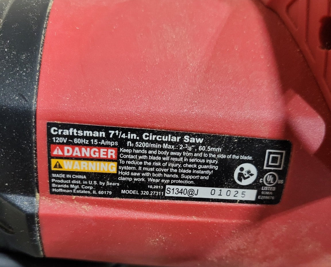 Craftsman Professional 7-1/4" Circular Saw with Bag – Model 320.27311