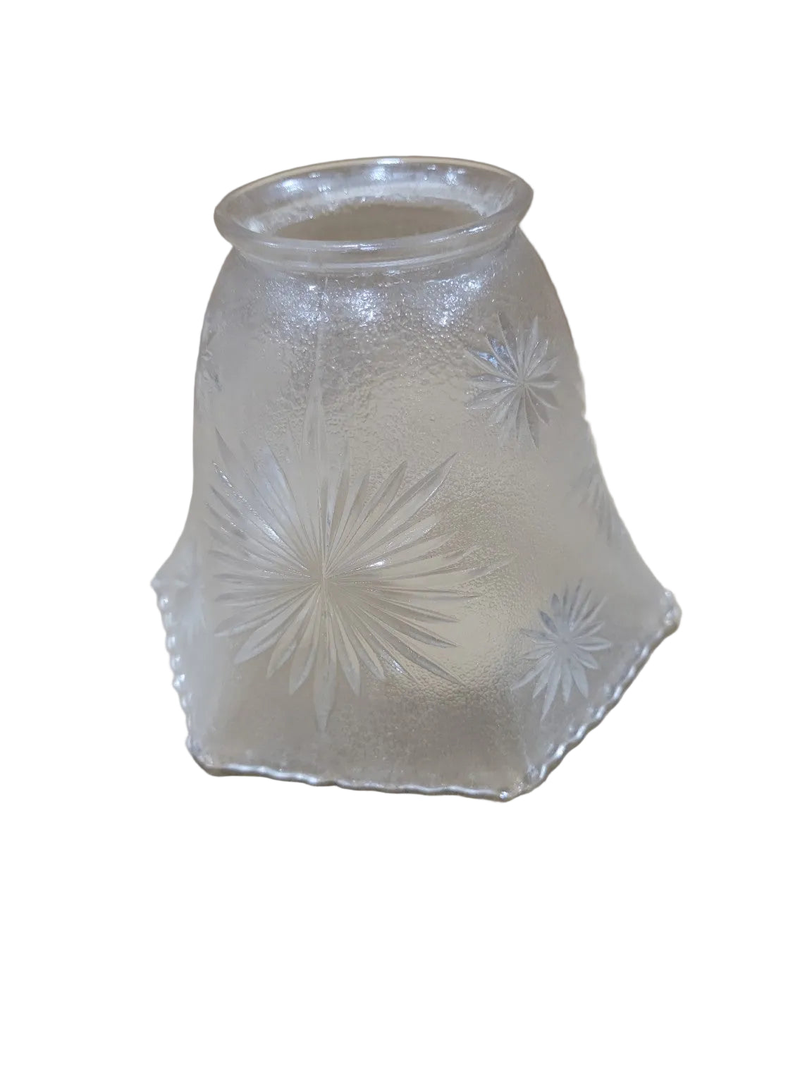 Set of 5 Vintage Frosted Starburst Glass Lamp Shades – 2.25" Fitter