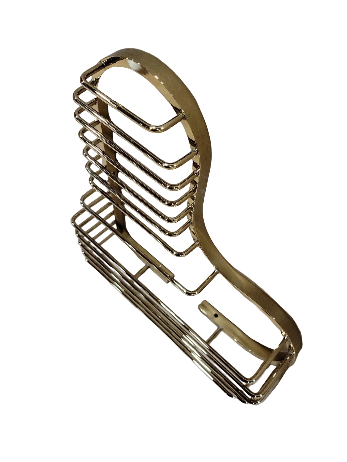 Signature Hardware Solid Brass L-Shaped Corner Shower Basket – Polished Brass