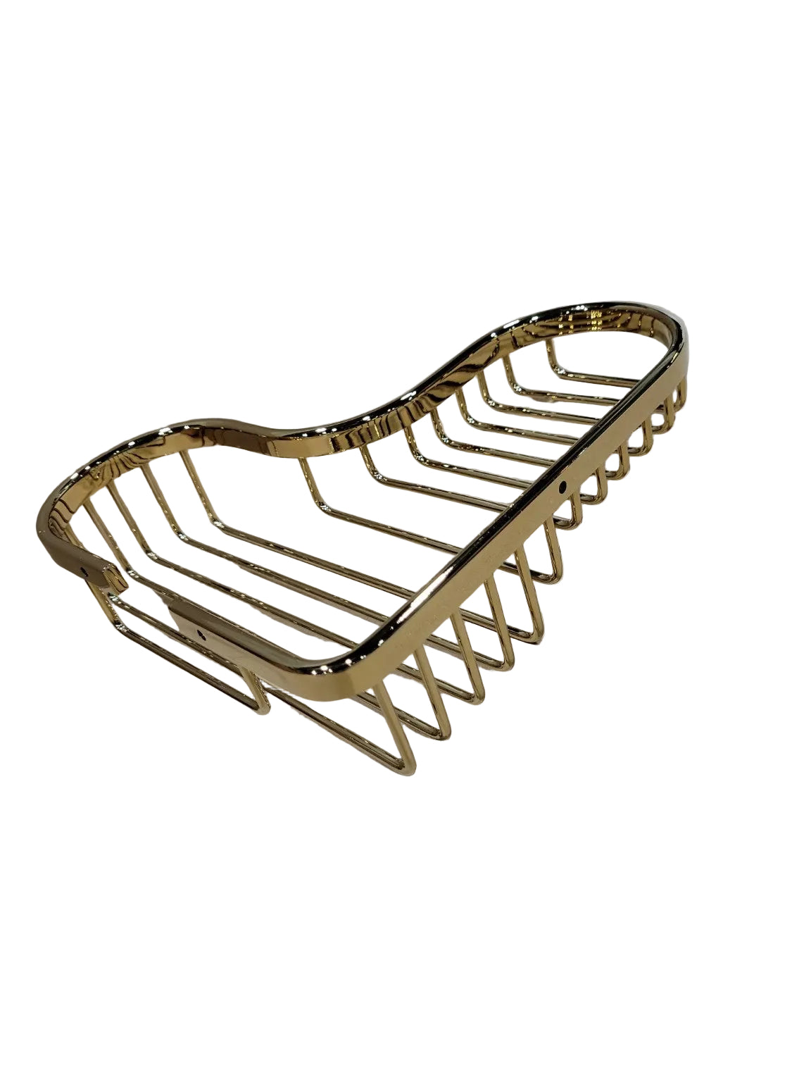 Signature Hardware Solid Brass L-Shaped Corner Shower Basket – Polished Brass