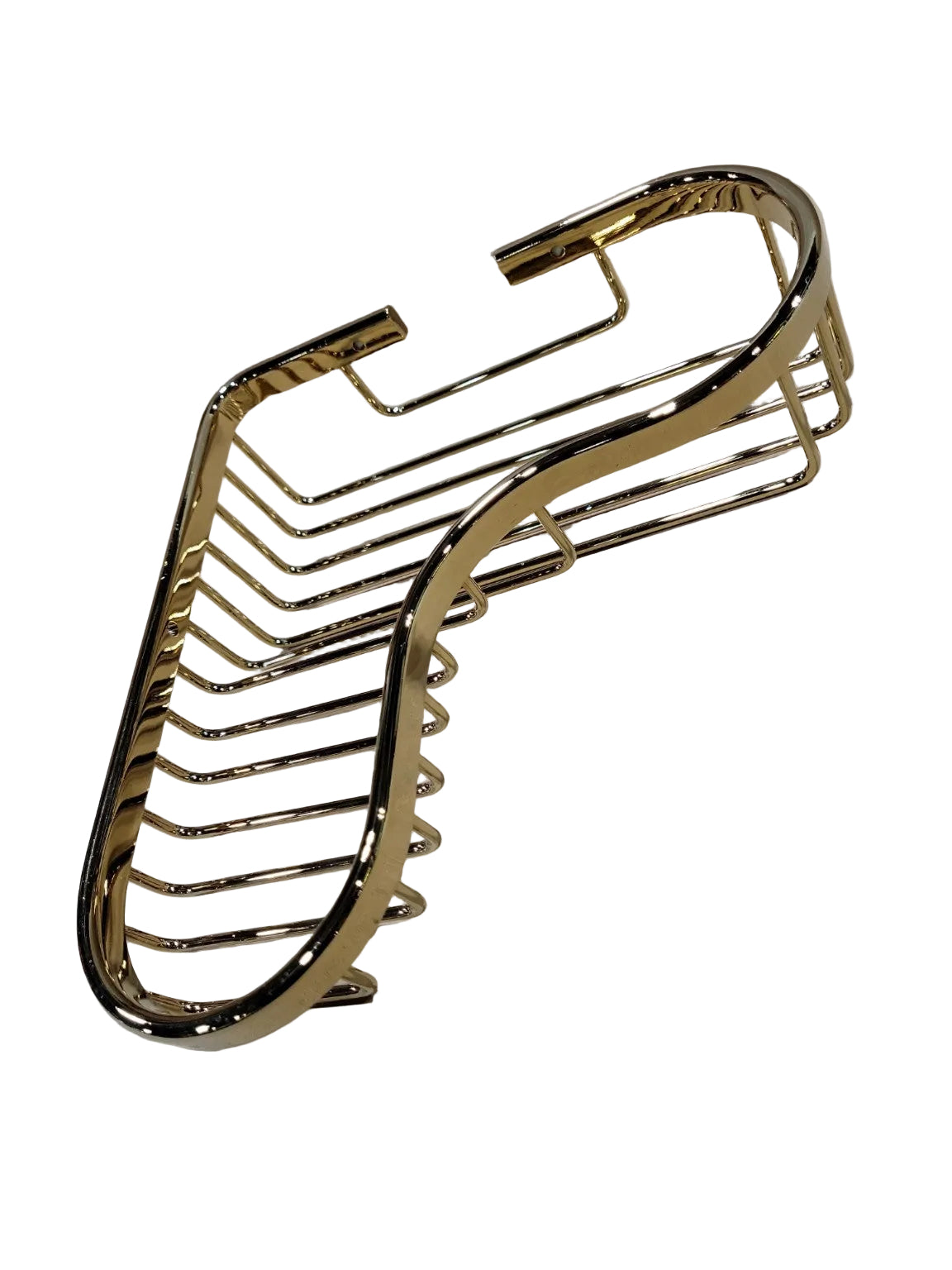 Signature Hardware Solid Brass L-Shaped Corner Shower Basket – Polished Brass