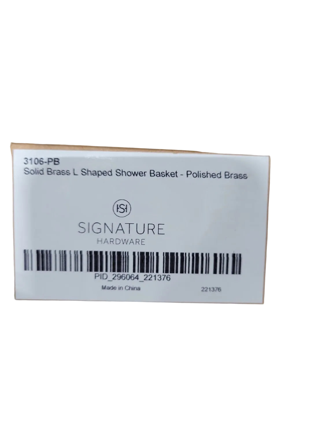 Signature Hardware Solid Brass L-Shaped Corner Shower Basket – Polished Brass