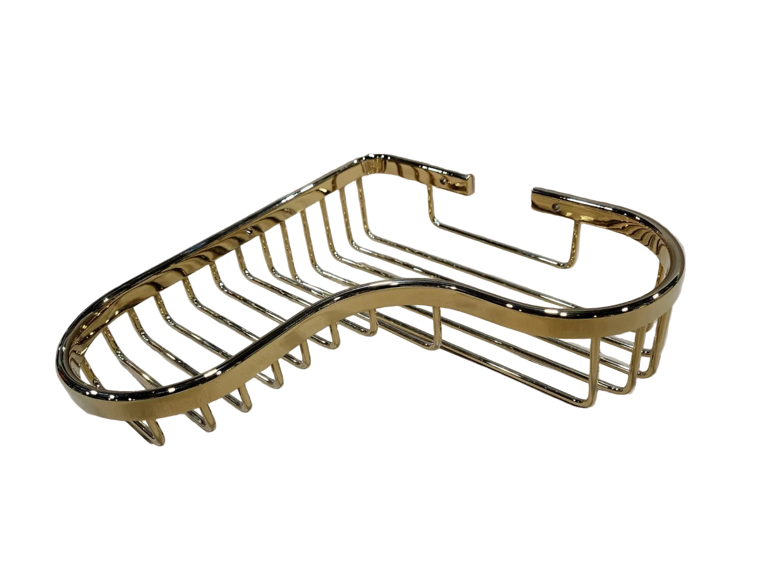 Signature Hardware Solid Brass Corner Basket with Hook – Chrome