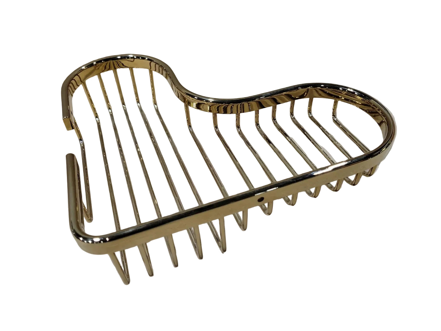Signature Hardware Solid Brass Corner Basket with Hook – Chrome