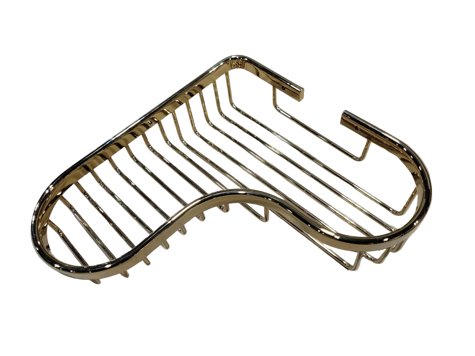 Signature Hardware Solid Brass Corner Basket with Hook – Chrome