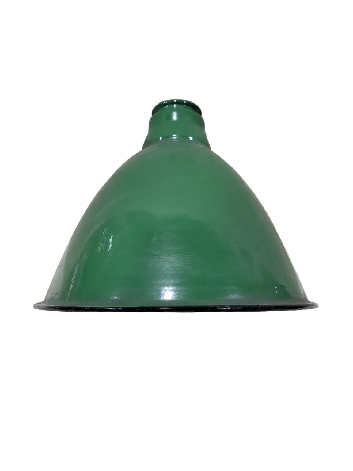 Vintage Green Porcelain Industrial Light Shade – 10 ¾" Diameter