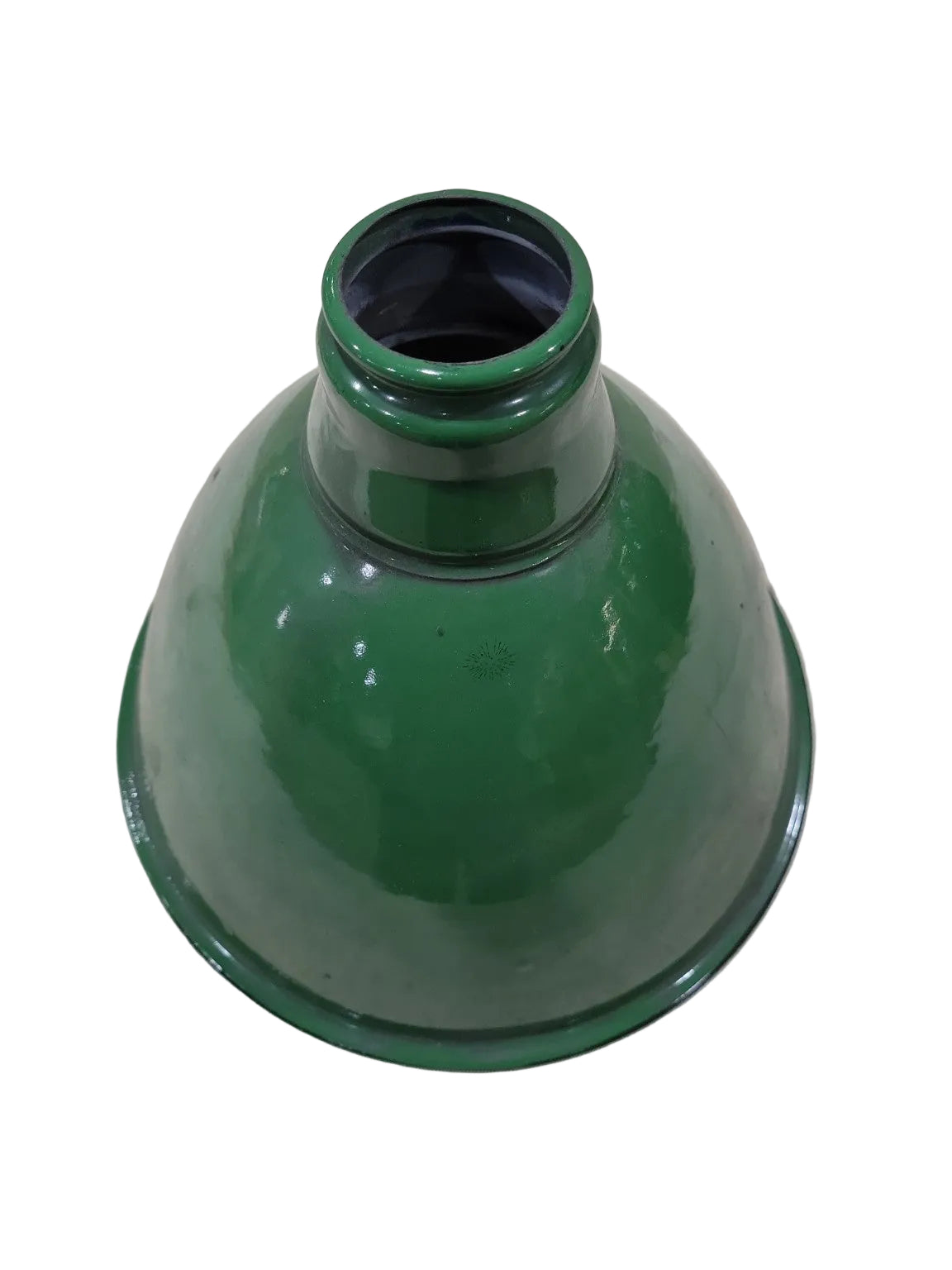 Vintage Green Porcelain Industrial Light Shade – 10 ¾" Diameter