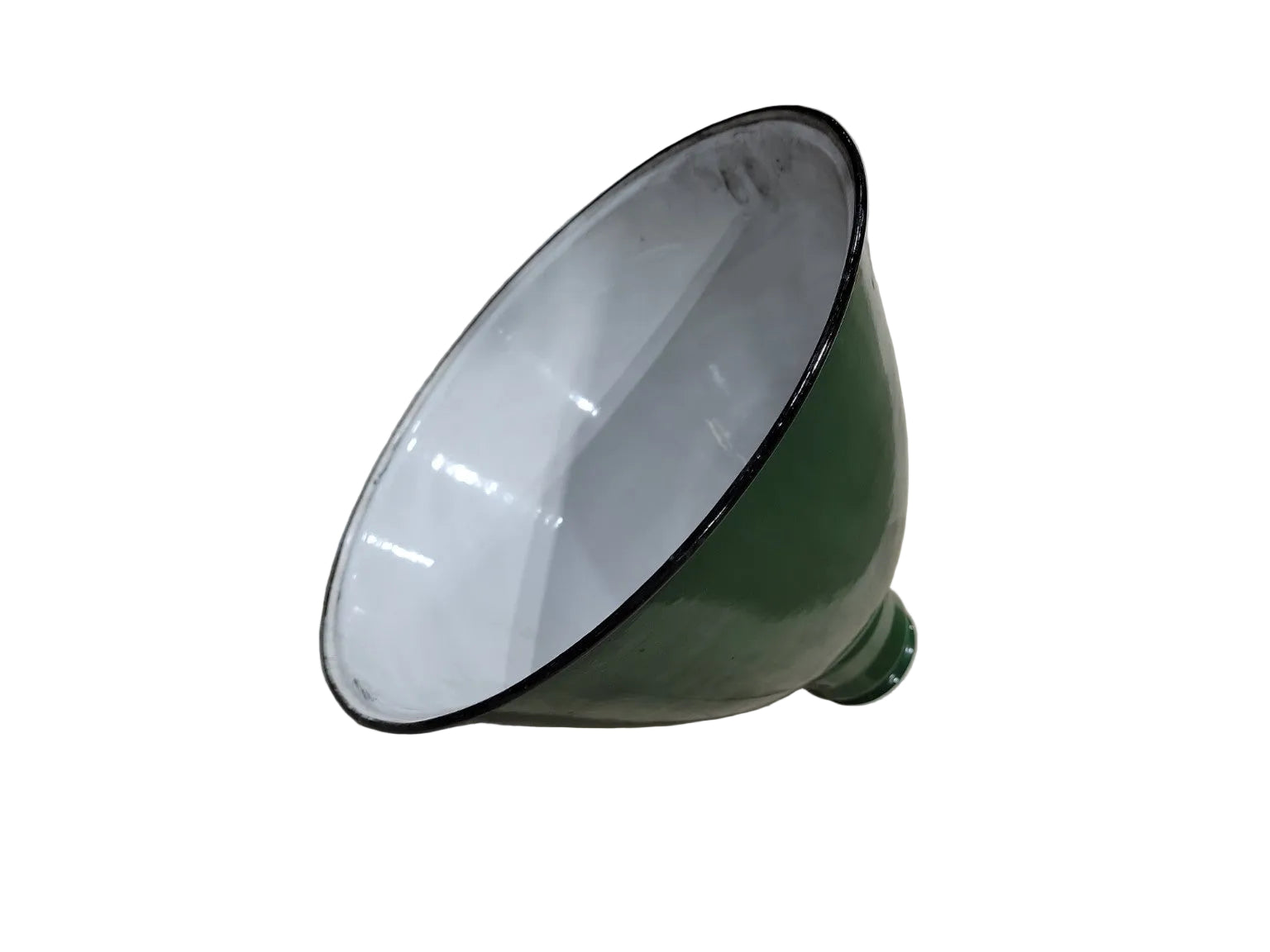 Vintage Green Porcelain Industrial Light Shade – 10 ¾" Diameter