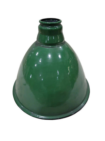 Vintage Green Porcelain Industrial Light Shade – 10 ¾" Diameter
