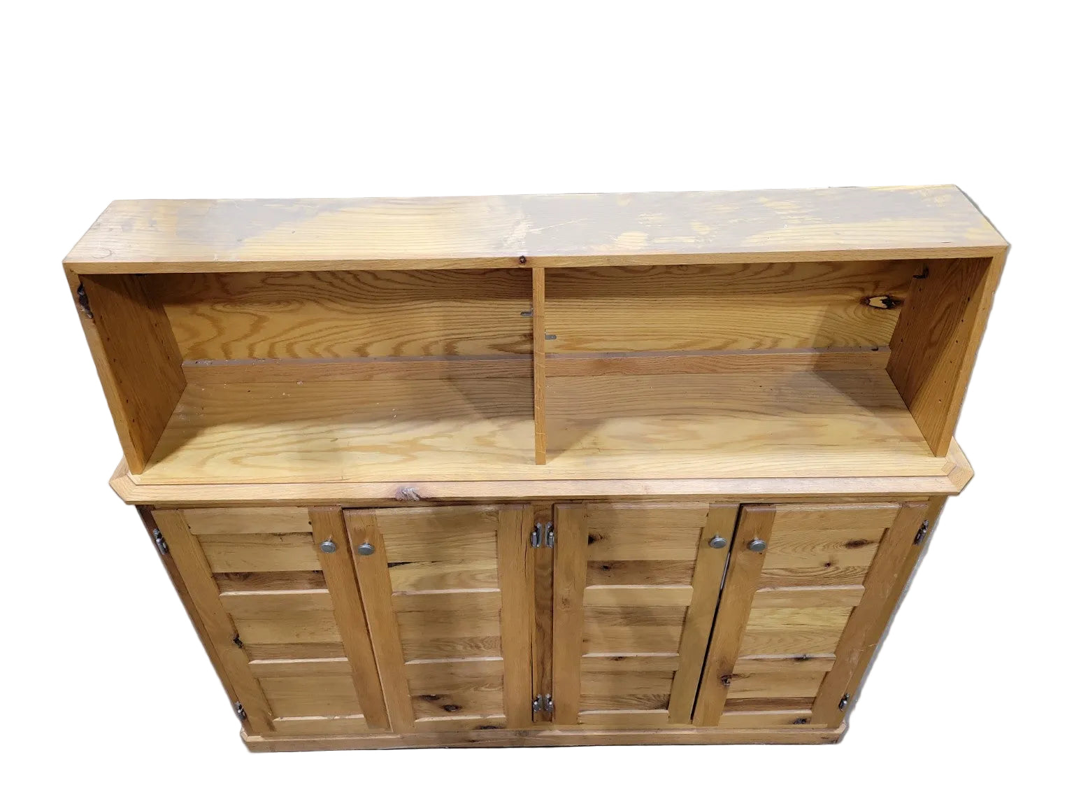 Rustic Sideboard with Open Hutch Top