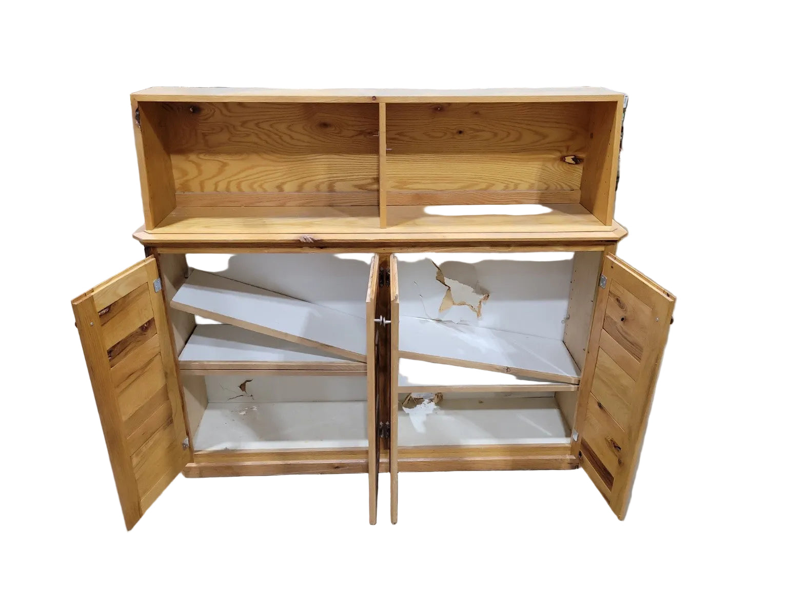 Rustic Sideboard with Open Hutch Top