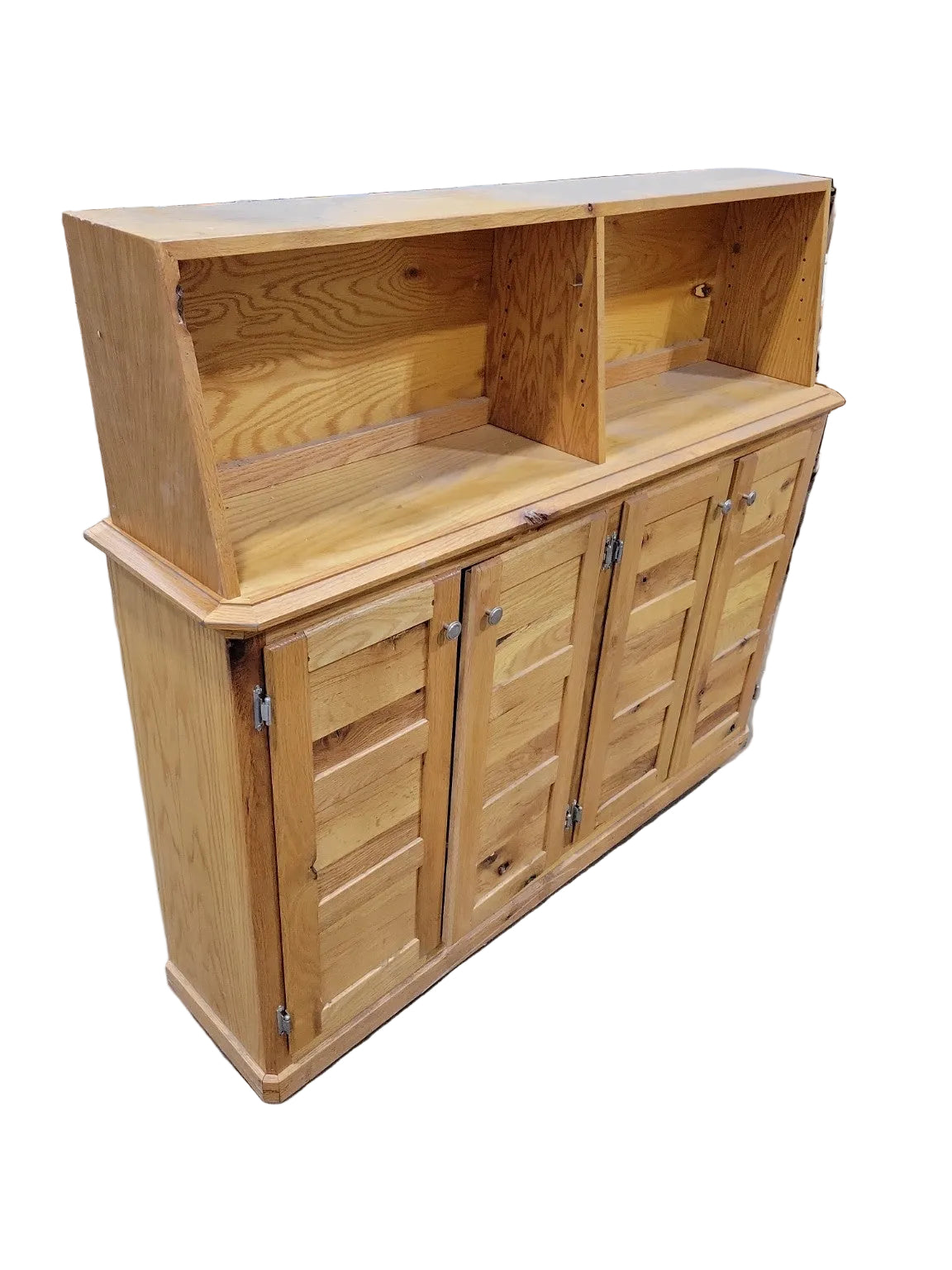 Rustic Sideboard with Open Hutch Top