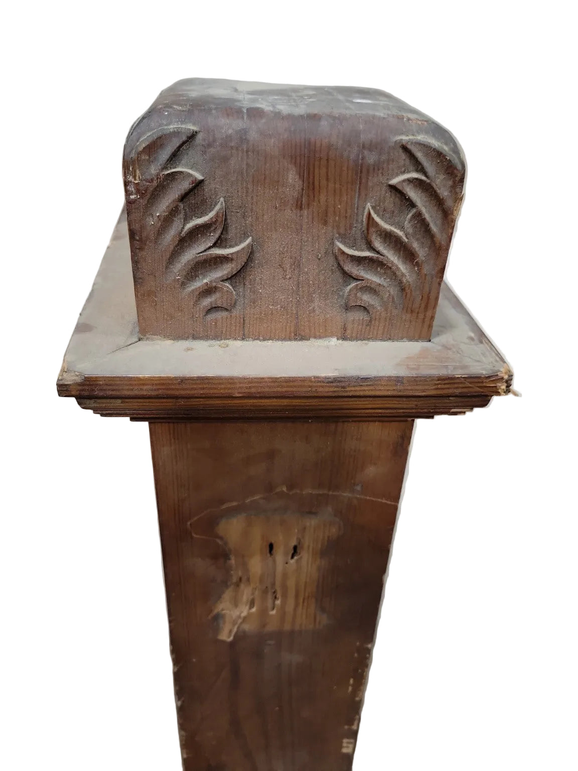 Antique Carved Wood Stair Newel Post – Victorian Style
