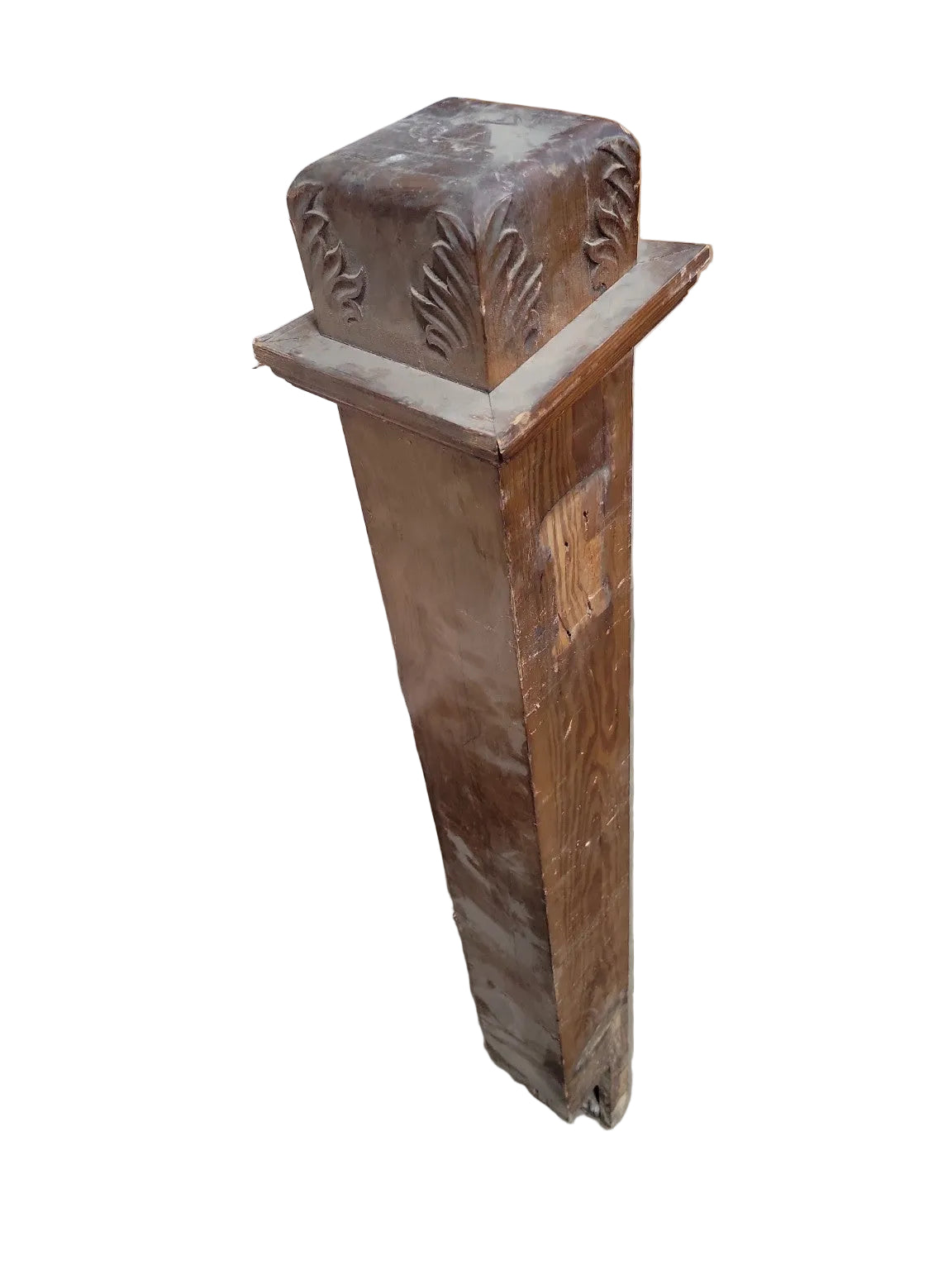 Antique Carved Wood Stair Newel Post – Victorian Style