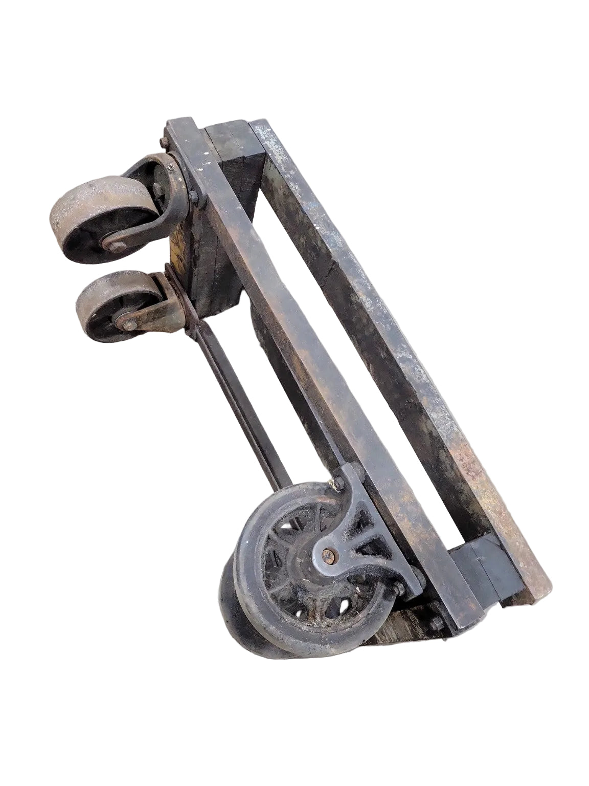 Industrial Steel Dolly Cart with Cast Iron Casters