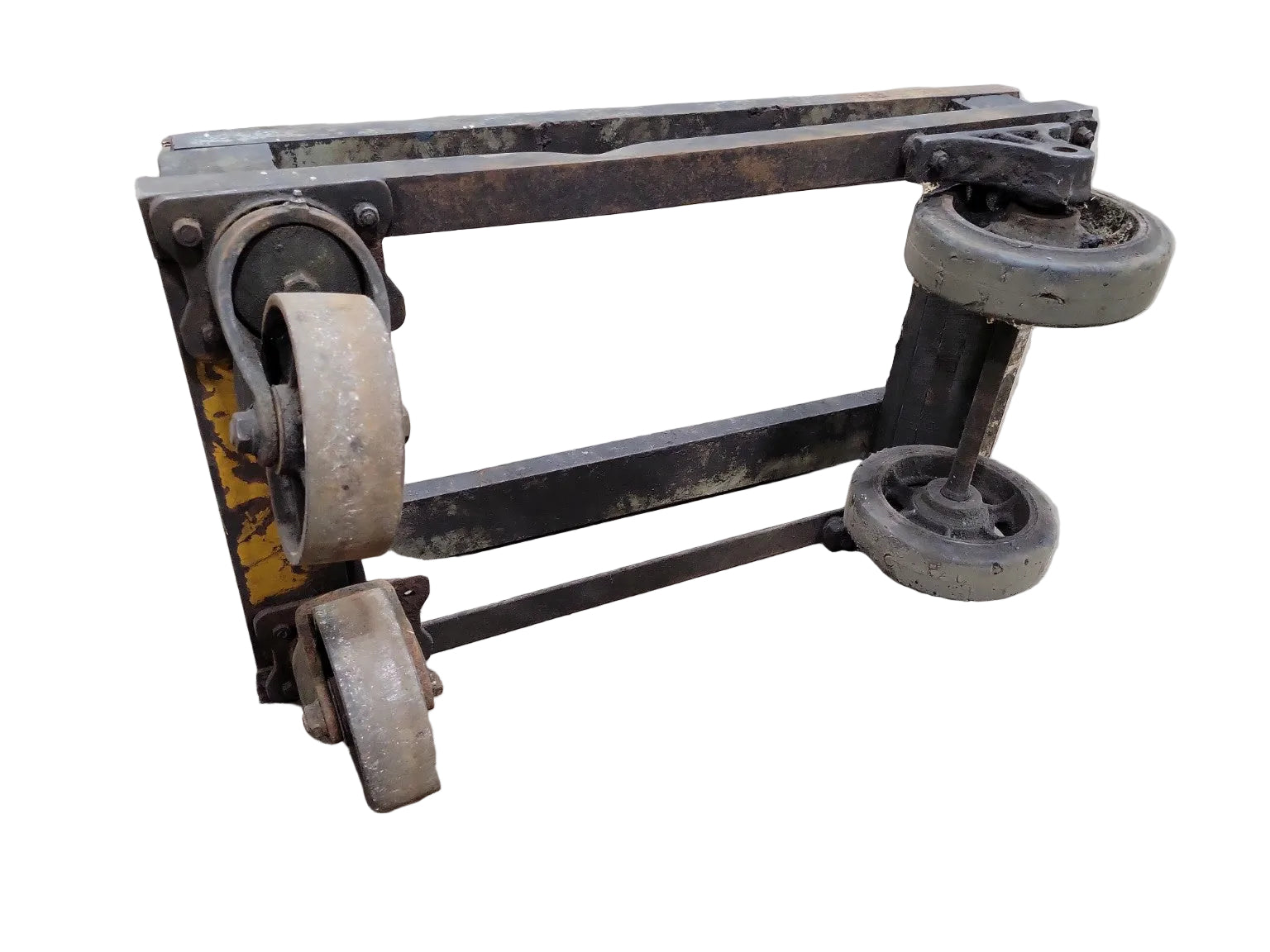 Industrial Steel Dolly Cart with Cast Iron Casters