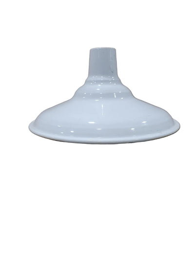 Vintage White Enamel Industrial Light Shade – Large Dome Fixture