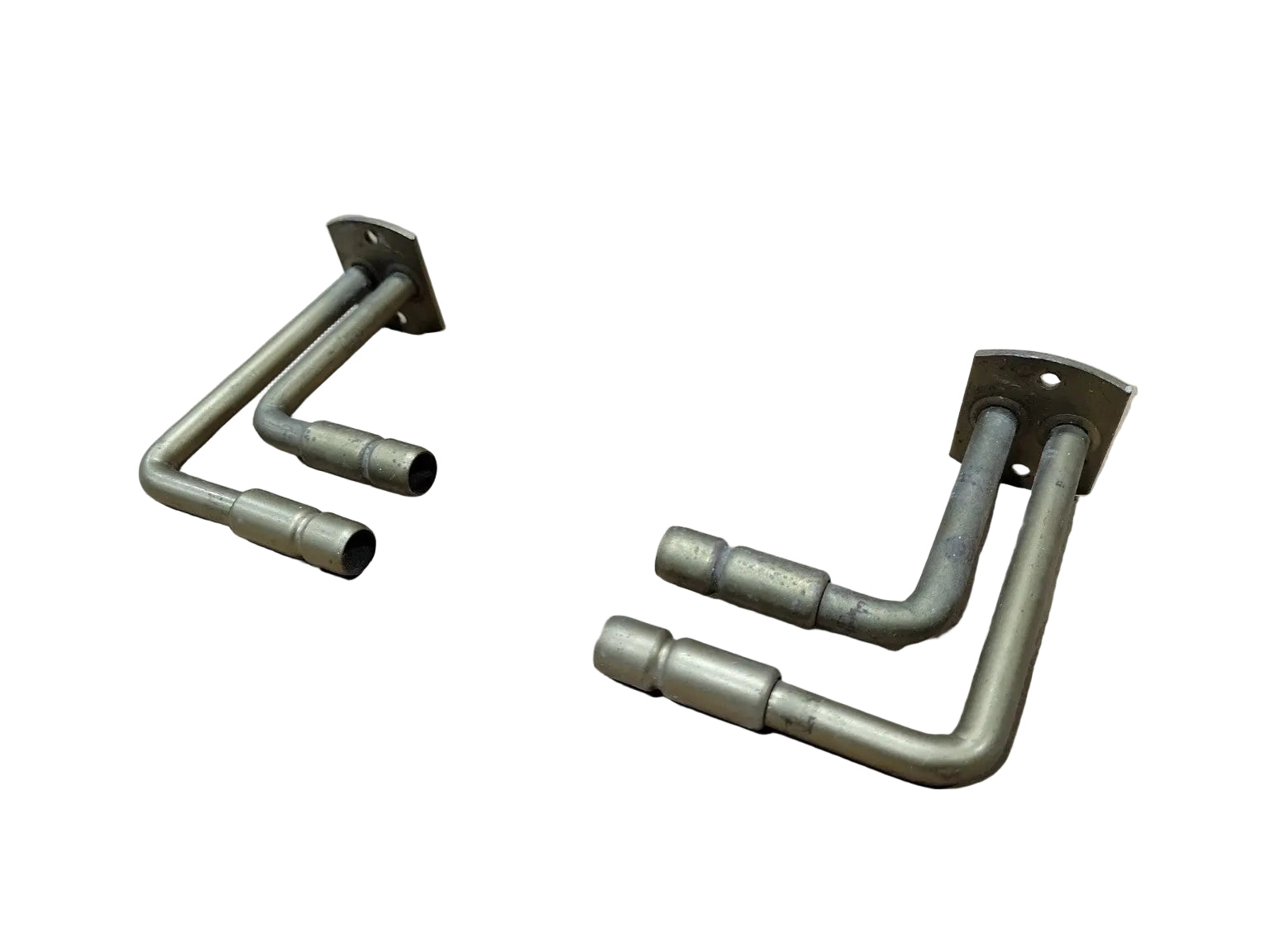 Vintage Brass Double Arm Wall Brackets – Tubular Utility Mounts (Set of 2)
