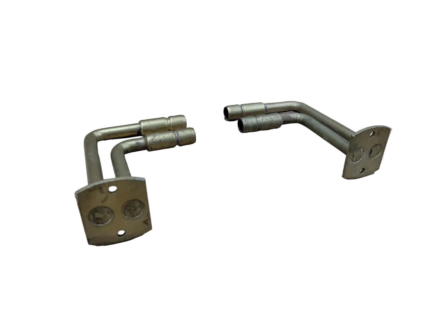 Vintage Brass Double Arm Wall Brackets – Tubular Utility Mounts (Set of 2)